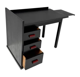 Art Deco Modernist Black Lacquered Desk or Writing Table, 1930s